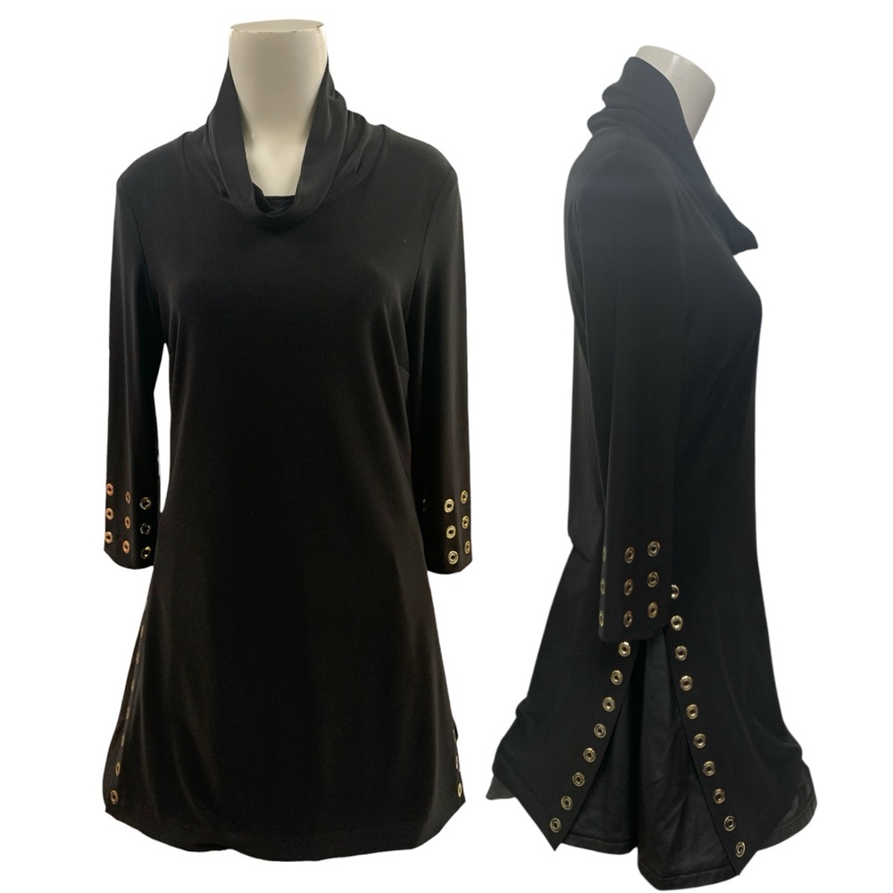Frank Lyman Design Black Tunic with Gold Details S10